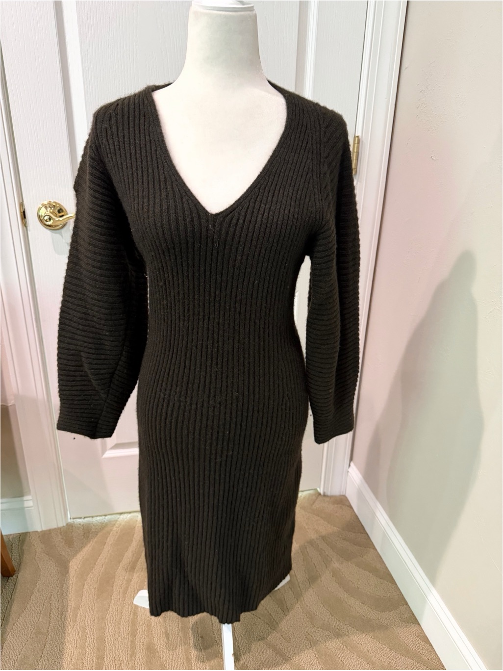 Nwot Vince Night Fern Ribbed Dolman Sleeve Sweater Dress
